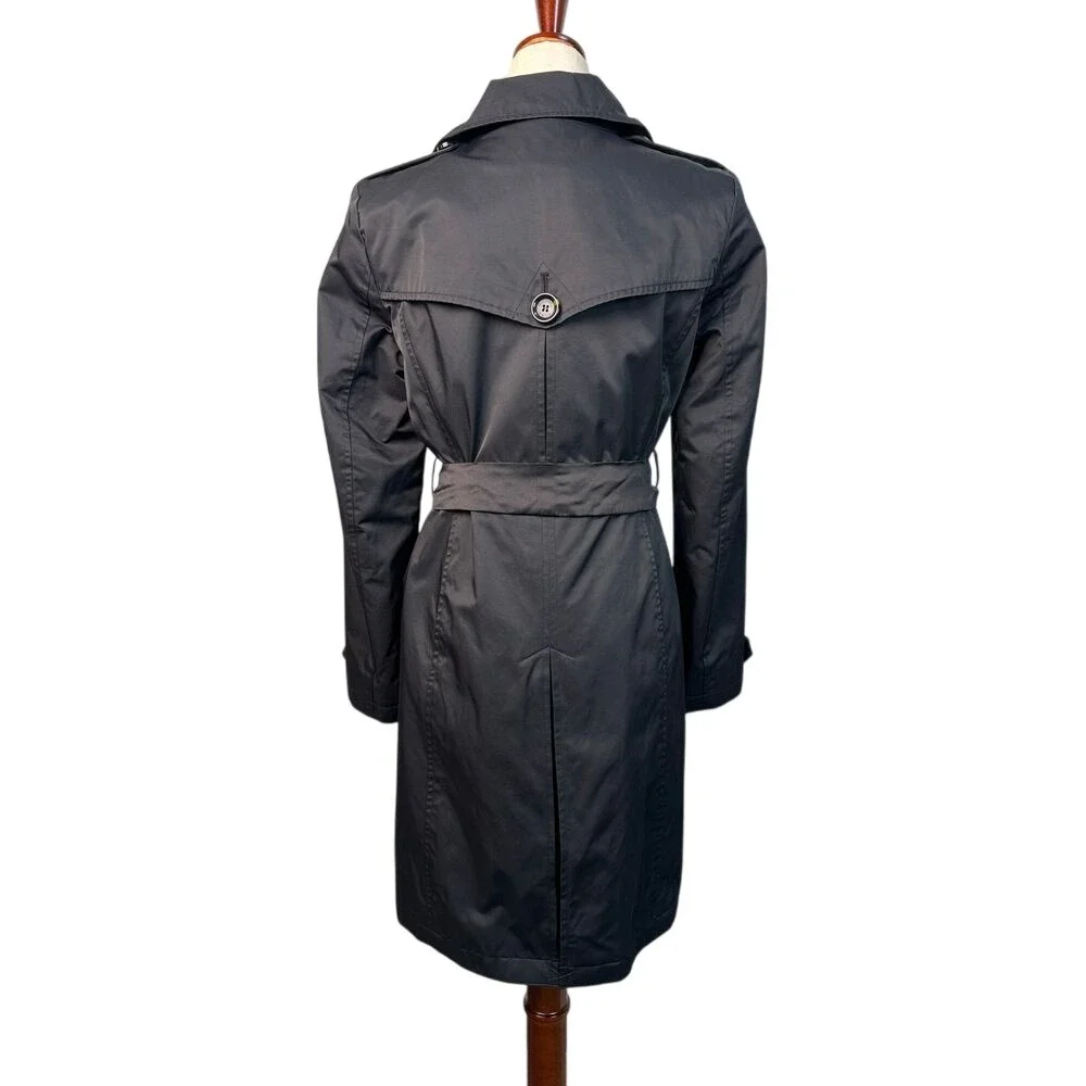 Michael Kors Navy Trench Coat Detachable Liner Long Sleeve‎ Size XS